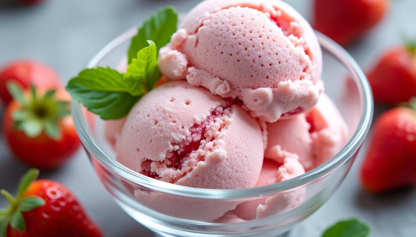 découvrez notre recette facile et gourmande de glace à la fraise maison, un délice rafraîchissant parfait pour les chaudes journées d'été.