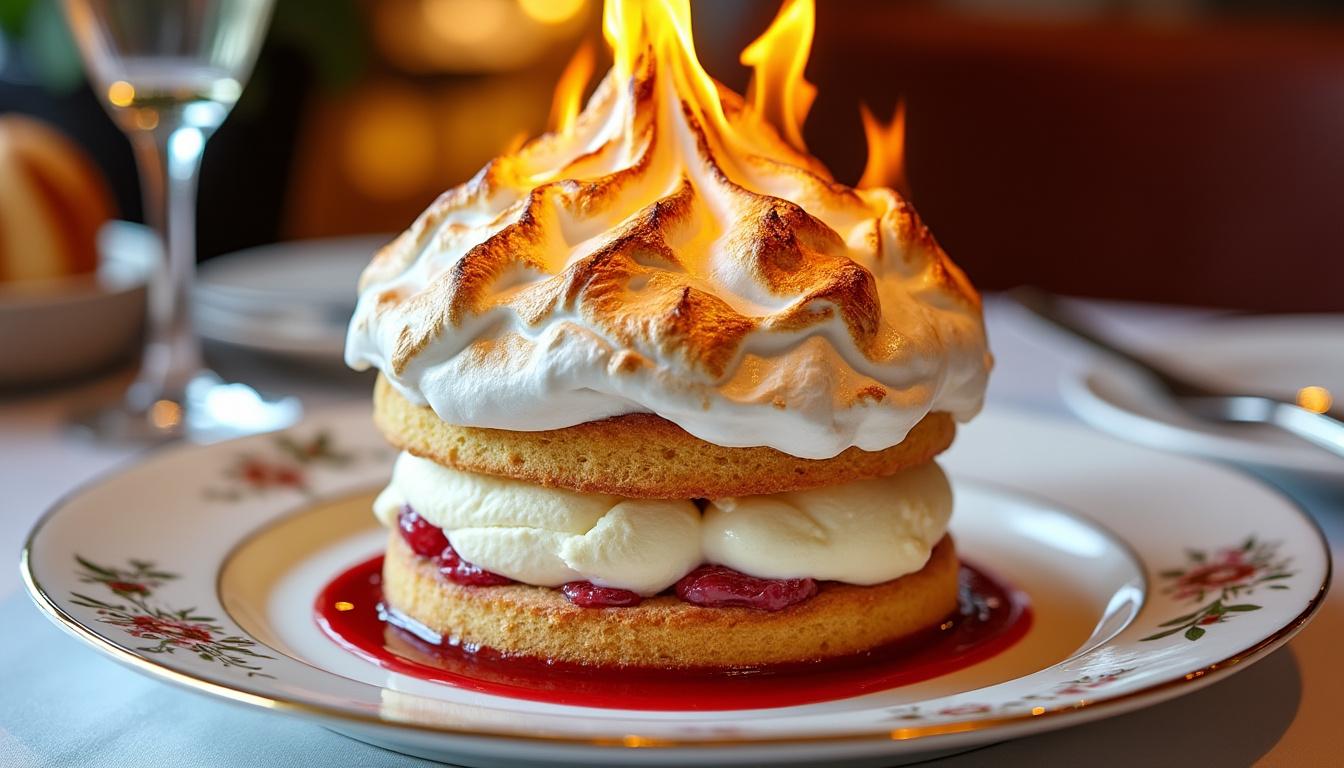 découvrez l'omelette norvégienne, un dessert glacé et flamboyant alliant saveurs gourmandes et spectacle en cuisine pour une expérience sucrée inoubliable.