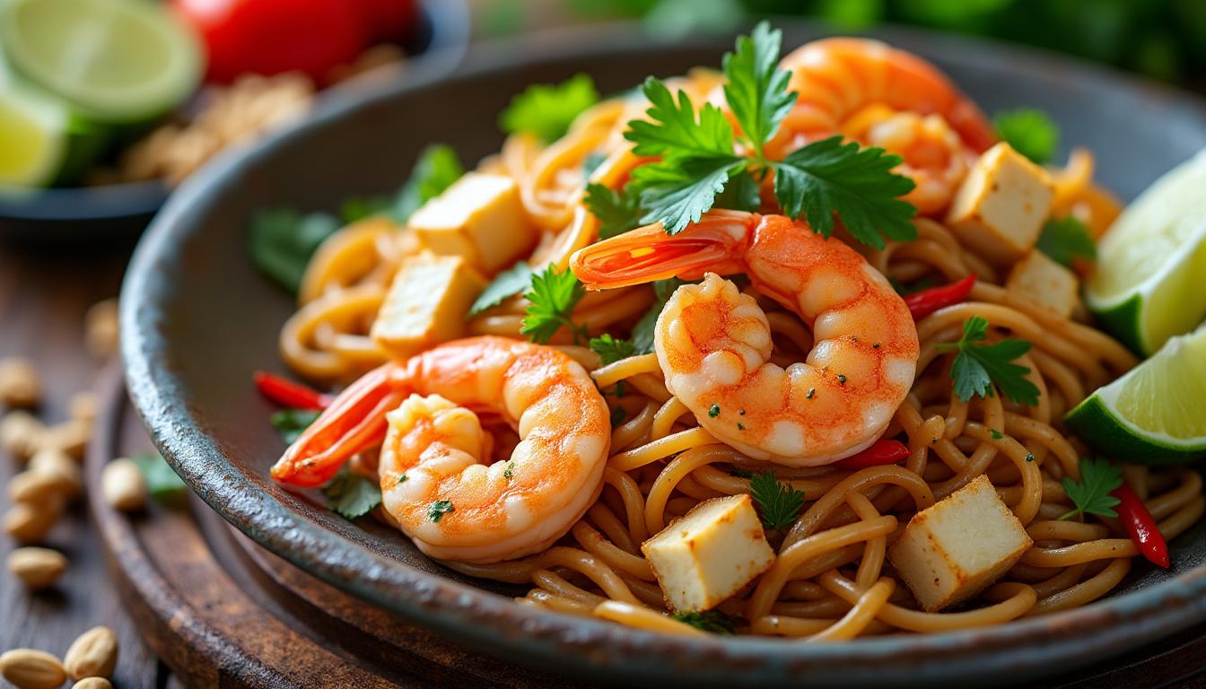 découvrez la recette authentique du pad thaï maison, un plat traditionnel de bangkok, facile à préparer et savoureux pour régaler vos papilles.