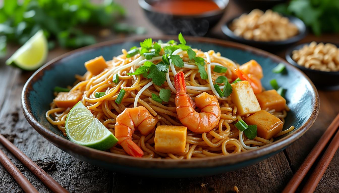 découvrez la vraie recette du pad thaï maison comme à bangkok, facile et rapide à préparer pour un voyage culinaire authentique en thaïlande.