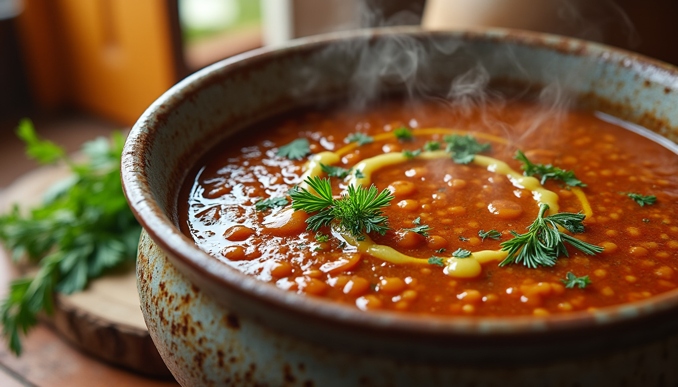 découvrez notre recette de soupe onctueuse de lentilles corail, un délice réconfortant parfait pour les journées fraîches, alliant saveurs délicates et bienfaits nutritifs.