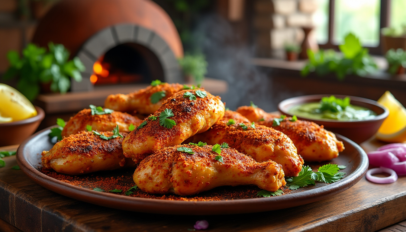 découvrez l'art authentique du poulet tandoori avec délices épicés, une recette pleine de saveurs intenses et d'épices traditionnelles pour un plat savoureux et parfumé.