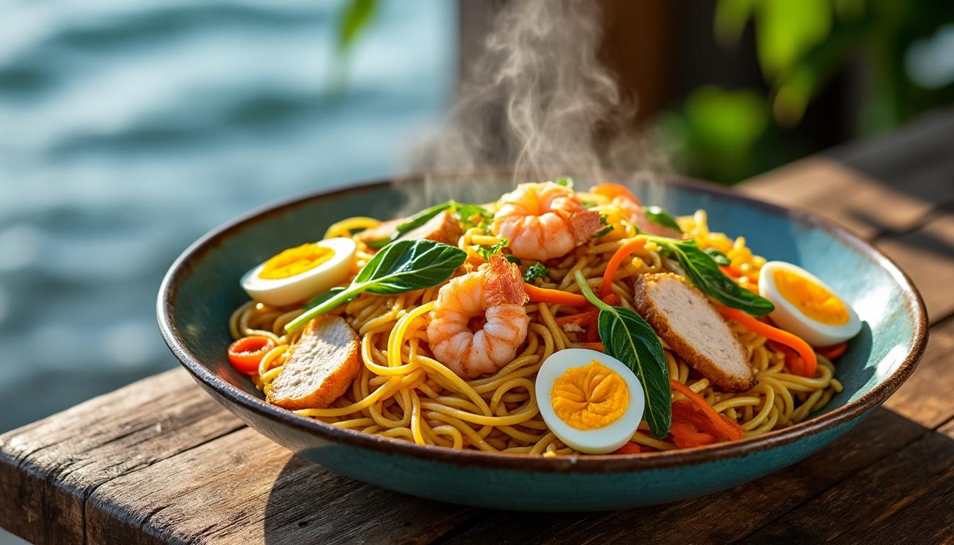 découvrez le délicieux mine frit, une spécialité incontournable de maurice, alliant saveurs authentiques et tradition culinaire pour régaler vos papilles.