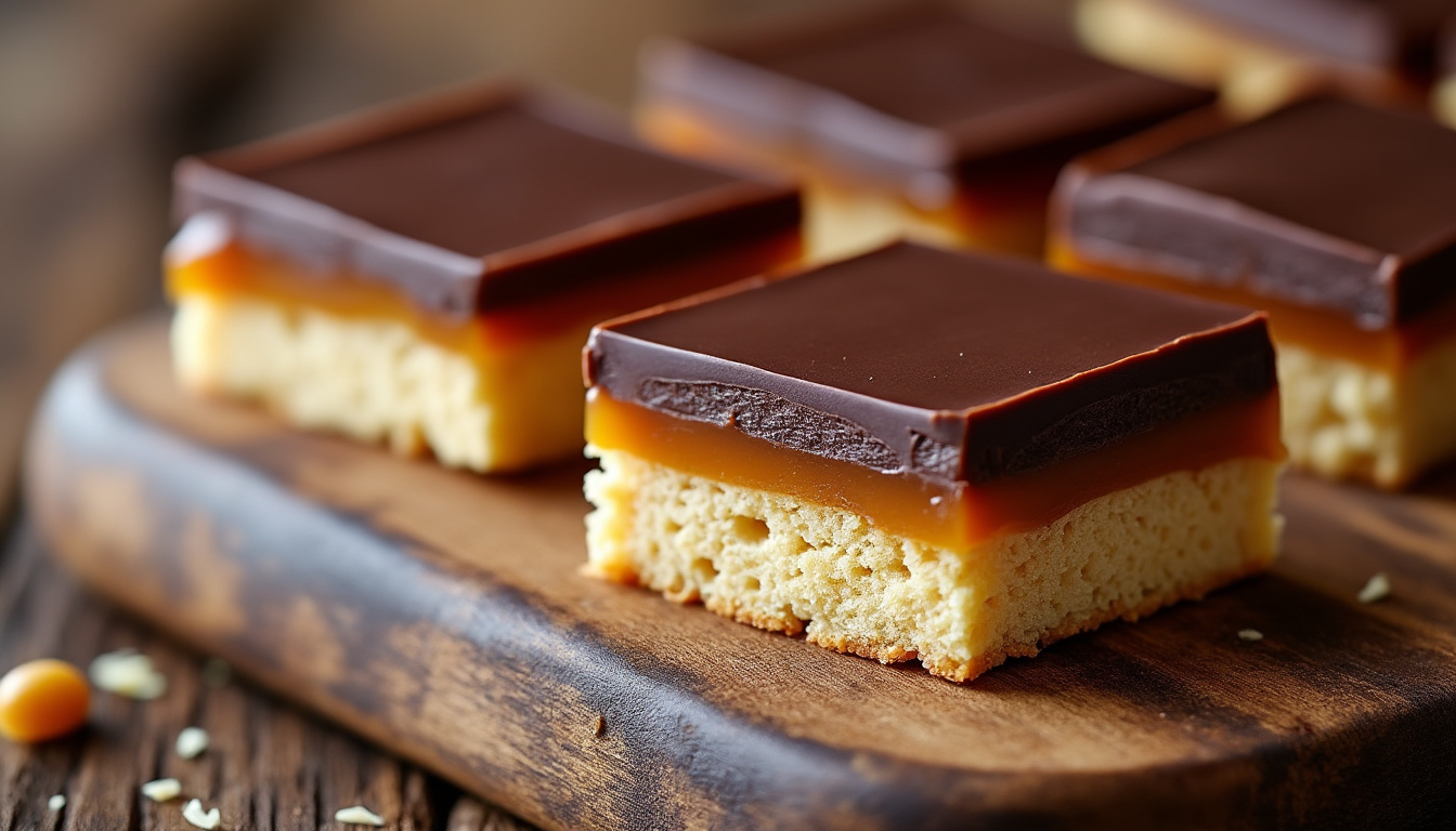 savourez notre recette irrésistible du shortbread millionnaire, un dessert croustillant et fondant qui ravira vos papilles à chaque bouchée.