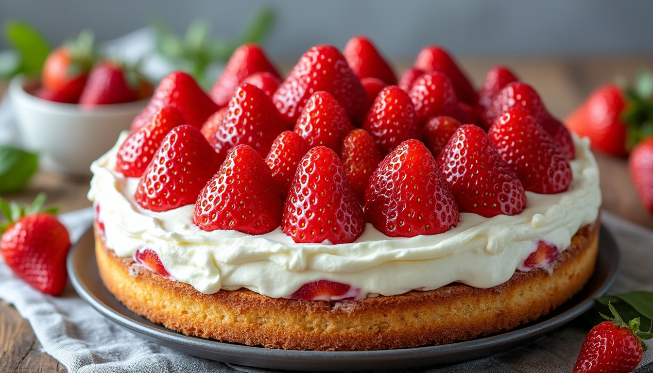 découvrez une délicieuse recette de fraisier alliant la douceur du mascarpone à la légèreté de la crème chantilly, pour un dessert frais et savoureux.
