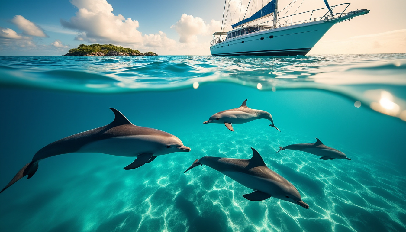 plongez dans une expérience inoubliable à l'île maurice : nagez au cœur des eaux turquoise aux côtés des dauphins pour un rêve éveillé mêlant nature et émerveillement.