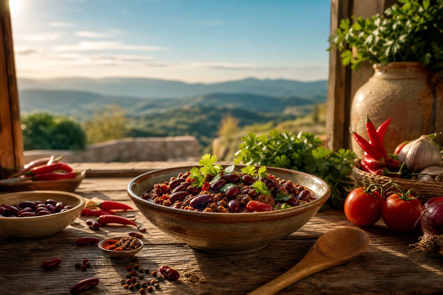 Chili con Carne ingredients epices haricots preparation