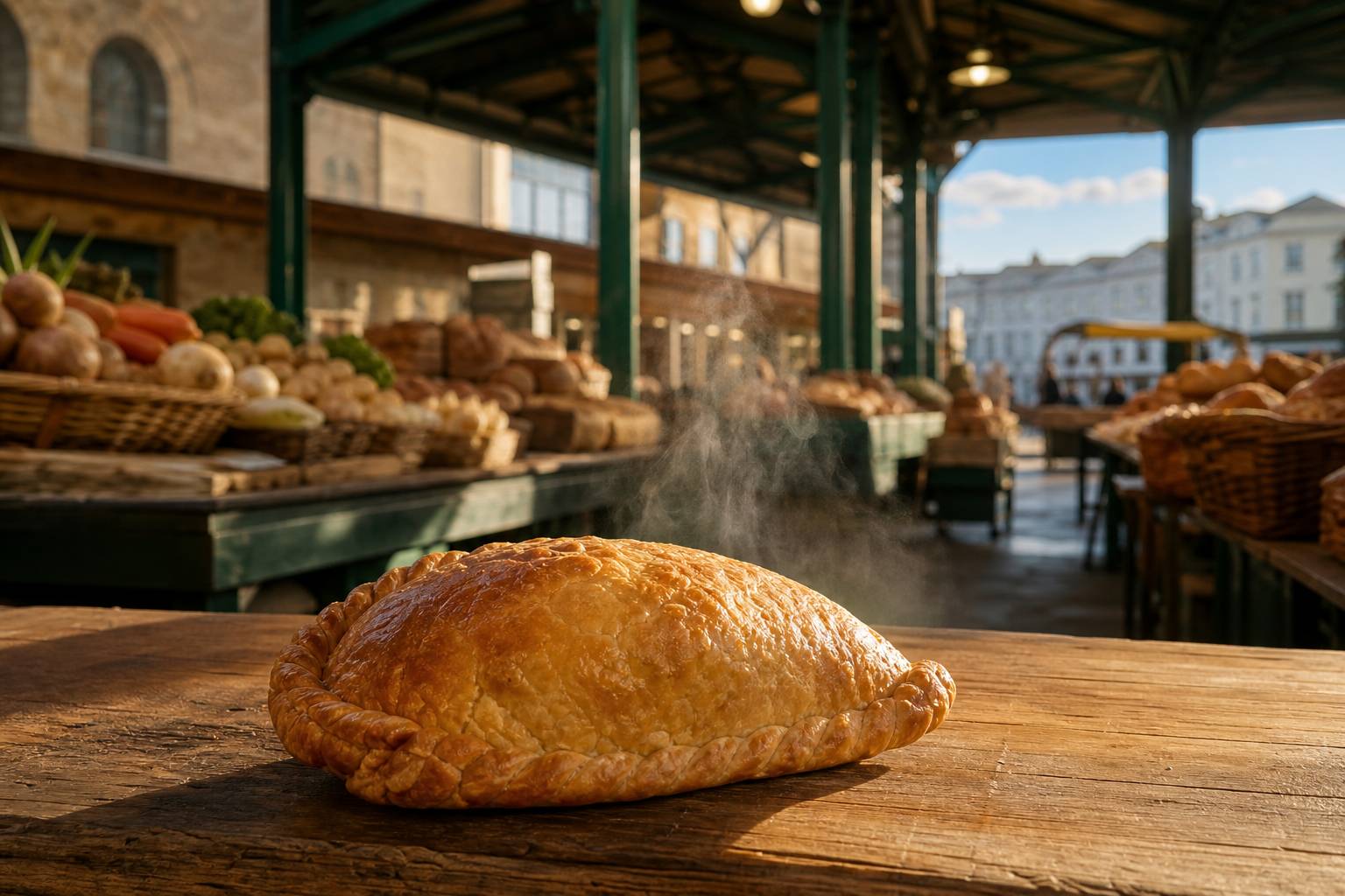 Marche traditionnel anglais Cornish Pasty chaud