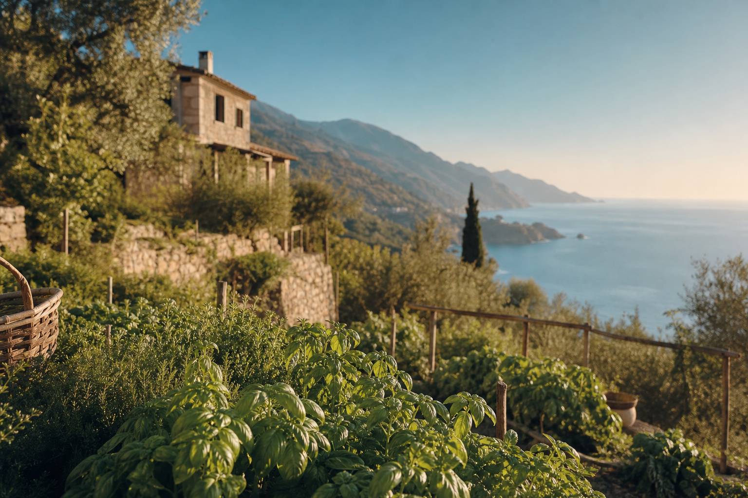 Colline italienne basilica mer Mediterranee voyage Ligurie