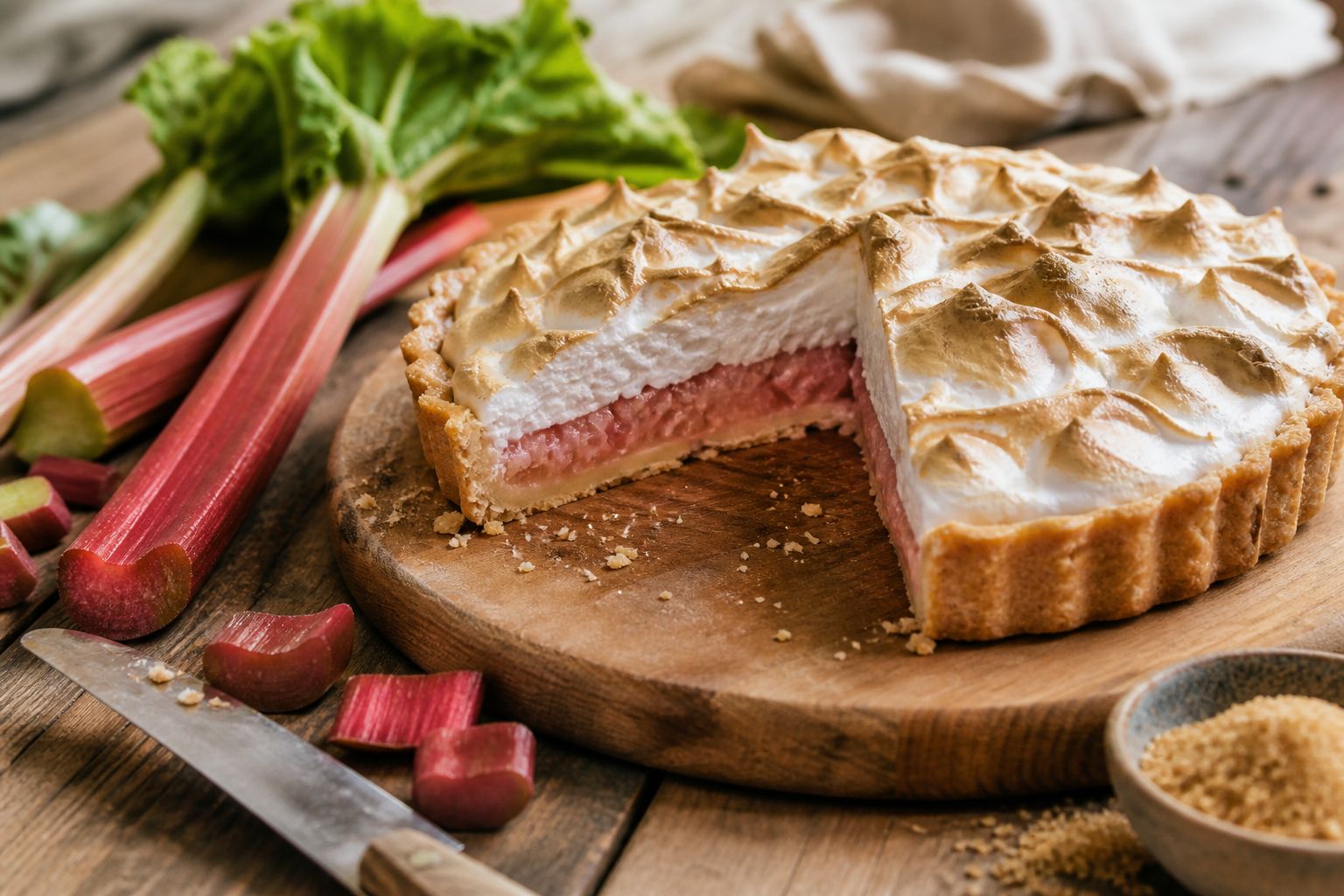 Délicieuse Tarte Meringuée à la Rhubarbe : Un Équilibre Parfait entre Acidité
