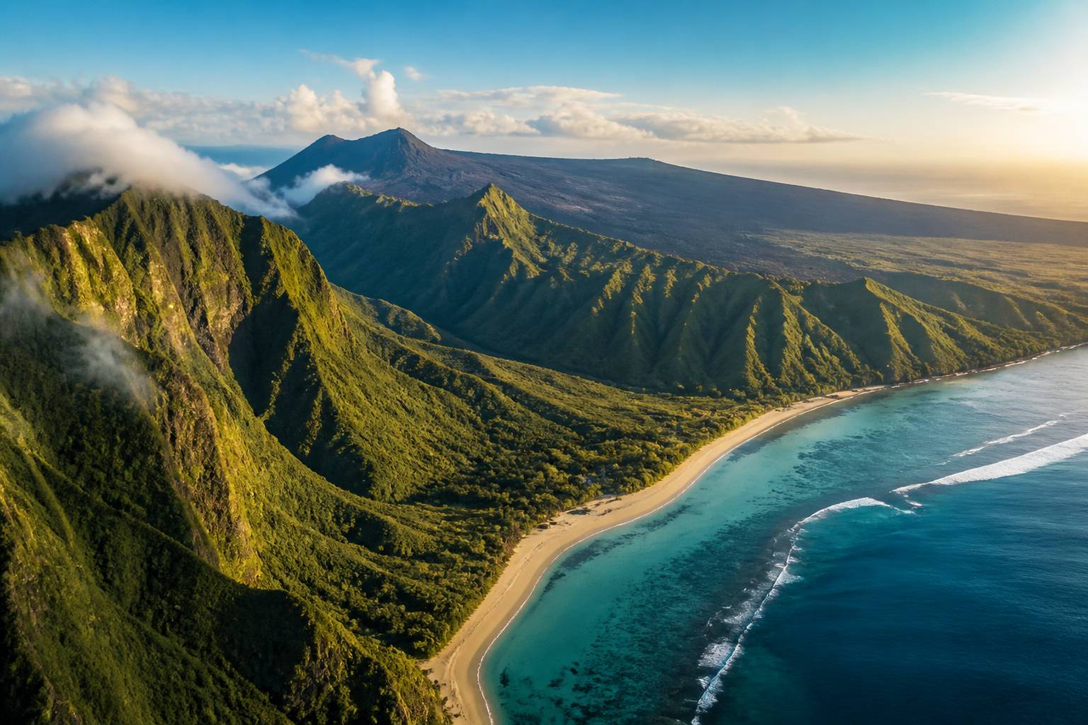 Panorama de La Réunion entre cirques verdoyants et lagon turquoise